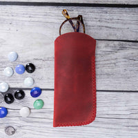 Leather Case For Glasses - RED - saracleather