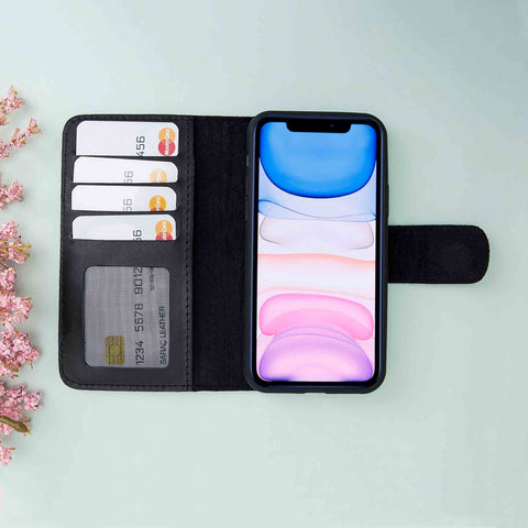 Liluri Magnetic Detachable Leather Wallet Case for iPhone 11 (6.1