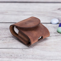 Mai Magnet Leather Case for AirPods 1 & 2 - BROWN - saracleather