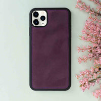 Magic Magnetic Detachable Leather Wallet Case for iPhone 11 Pro Max (6.5") - PURPLE - saracleather
