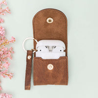 Mai Leather Case for AirPods 1 & 2 - BROWN - saracleather
