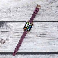 Ferro Strap - Full Grain Leather Band for Apple Watch - PURPLE - saracleather