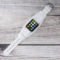 Cuff Strap: Full Grain Leather Band for Apple Watch - WHITE - saracleather