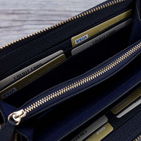 Seville Women's Leather Wallet - NAVY BLUE - saracleather