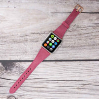 Slim Strap - Full Grain Leather Band for Apple Watch 38mm / 40mm - FUCHSIA - saracleather