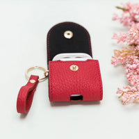 Mai Leather Case for AirPods 1 & 2 - RED - saracleather