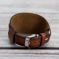 Cuff Strap: Full Grain Leather Band for Apple Watch - EFFECT BROWN - saracleather
