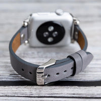 Ferro Strap - Full Grain Leather Band for Apple Watch - GRAY - saracleather