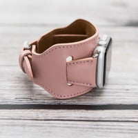 Cuff Slim Strap: Full Grain Leather Band for Apple Watch 38mm / 40mm - PINK - saracleather