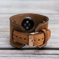 Cuff Strap: Full Grain Leather Band for Apple Watch - TAN - saracleather
