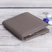 Aaron Leather Men's Bifold Wallet - GRAY - saracleather
