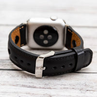 Holo Strap: Full Grain Leather Band for Apple Watch 38mm / 40mm - BLACK - saracleather