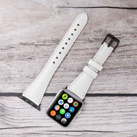 Slim Strap - Full Grain Leather Band for Apple Watch 38mm / 40mm - WHITE - saracleather