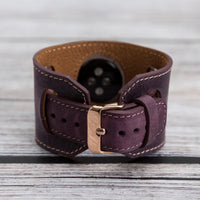 Cuff Strap: Full Grain Leather Band for Apple Watch - PURPLE - saracleather
