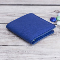 Aaron Leather Men's Bifold Wallet - BLUE - saracleather