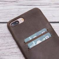 Ultra Cover CC Leather Case for iPhone 8 Plus / 7 Plus - BROWN - saracleather