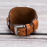 Cuff Strap: Full Grain Leather Band for Apple Watch - CAMEL - saracleather
