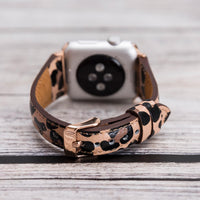 Slim Strap - Full Grain Leather Band for Apple Watch 38mm / 40mm - LEOPARD PATTERNED - saracleather