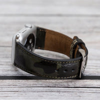 Full Grain Leather Band for Apple Watch - CAMOUFLAGE GREEN - saracleather