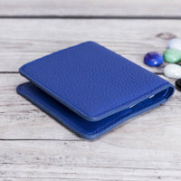 Aaron Leather Men's Bifold Wallet - BLUE - saracleather
