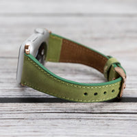 Slim Strap - Full Grain Leather Band for Apple Watch 38mm / 40mm - GREEN - saracleather