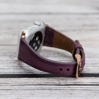 Slim Strap - Full Grain Leather Band for Apple Watch 38mm / 40mm - PURPLE - saracleather
