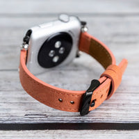 Ferro Strap - Full Grain Leather Band for Apple Watch - POMEGRANATE FLOWER - saracleather