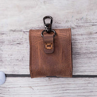 Mai Magnet Leather Case for AirPods 1 & 2 - BROWN - saracleather