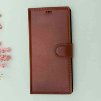 Magic Magnetic Detachable Leather Wallet Case for Samsung Galaxy Note 10 Plus / Note 10 Plus 5G - EFFECT BROWN - saracleather