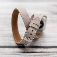 Slim Double Tour Strap: Full Grain Leather Band for Apple Watch 38mm / 40mm - GRAY - saracleather