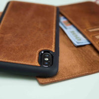 Magic Magnetic Detachable Leather Wallet Case for iPhone XS Max (6.5") - TAN - saracleather