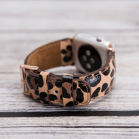 Full Grain Leather Band for Apple Watch - LEOPARD PATTERNED - saracleather