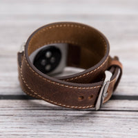 Double Tour Strap: Full Grain Leather Band for Apple Watch - BROWN - saracleather