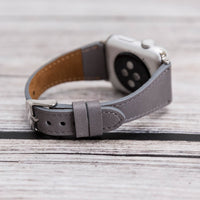 Slim Strap - Full Grain Leather Band for Apple Watch 38mm / 40mm - GRAY - saracleather
