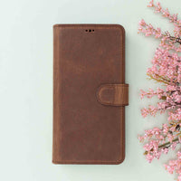 Magic Magnetic Detachable Leather Wallet Case for iPhone 11 Pro Max (6.5") - BROWN - saracleather