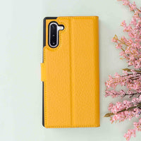 Magic Magnetic Detachable Leather Wallet Case for Samsung Galaxy Note 10 - YELLOW - saracleather