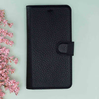 Magic Magnetic Detachable Leather Wallet Case for iPhone XS Max (6.5") - PATTERNED BLACK - saracleather