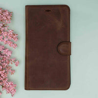 Magic Magnetic Detachable Leather Wallet Case for iPhone XS Max (6.5") - BROWN - saracleather