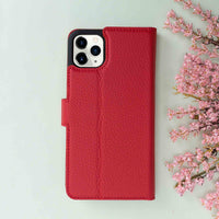 Magic Magnetic Detachable Leather Wallet Case for iPhone 11 Pro (5.8") - RED - saracleather