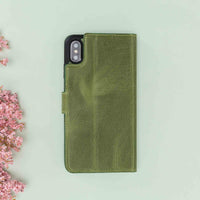 Magic Magnetic Detachable Leather Wallet Case for iPhone XS Max (6.5") - GREEN - saracleather