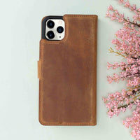 Magic Magnetic Detachable Leather Wallet Case for iPhone 11 Pro (5.8") - TAN - saracleather