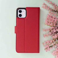 Magic Magnetic Detachable Leather Wallet Case for iPhone 11 (6.1") - RED - saracleather