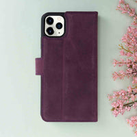 Magic Magnetic Detachable Leather Wallet Case for iPhone 11 Pro (5.8") - PURPLE - saracleather