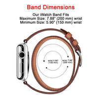 PEGGY Double Tour Strap: Full Grain Leather Band for Apple Watch - EFFECT BROWN