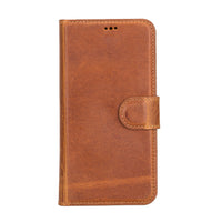 Magic Magnetic Detachable Leather Wallet Case for iPhone 12 (6.1") - TAN - saracleather