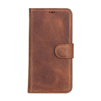 Magic Magnetic Detachable Leather Wallet Case for iPhone 12 (6.1") - BROWN - saracleather