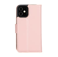 Magic Magnetic Detachable Leather Wallet Case for iPhone 12 Mini (5.4") - PINK - saracleather