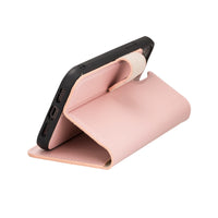 Magic Magnetic Detachable Leather Wallet Case for iPhone 12 (6.1") - PINK - saracleather