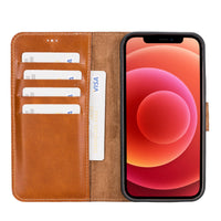 Magic Magnetic Detachable Leather Wallet Case for iPhone 12 Pro (6.1") - EFFECT BROWN - saracleather