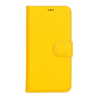 Magic Magnetic Detachable Leather Wallet Case for iPhone 12 (6.1") - YELLOW - saracleather